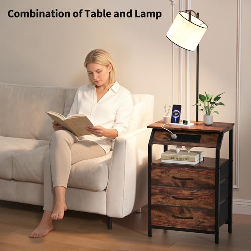 End Table with Floor Lamp Set of 2 (2 Count)