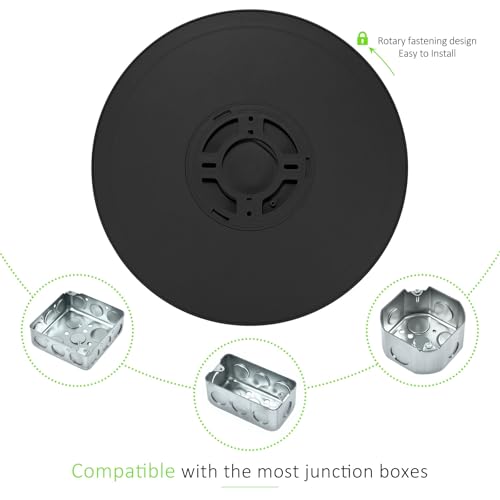 LED Flush Mount Ceiling Light 12in Thin 3CCT Black Wired