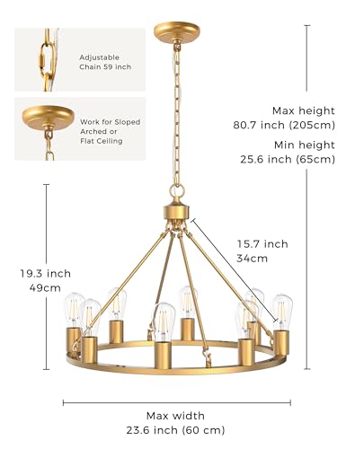 Wagon Wheel Chandelier (8 Count)