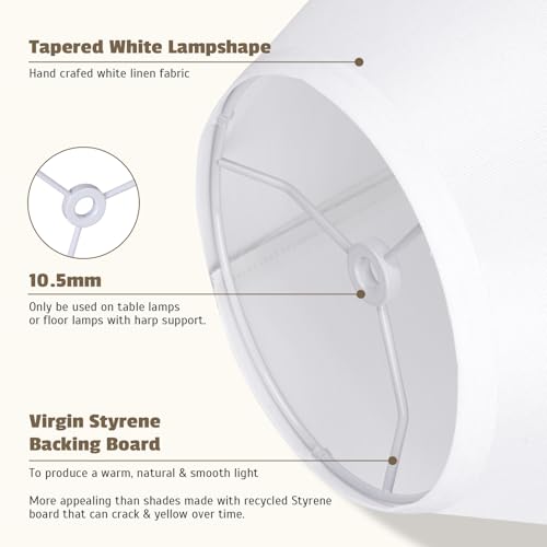 16 Inch White Linen Lamp Shades (2 Count)