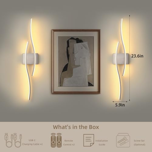 Wireless Wall Sconces Set of Two (2 Count)