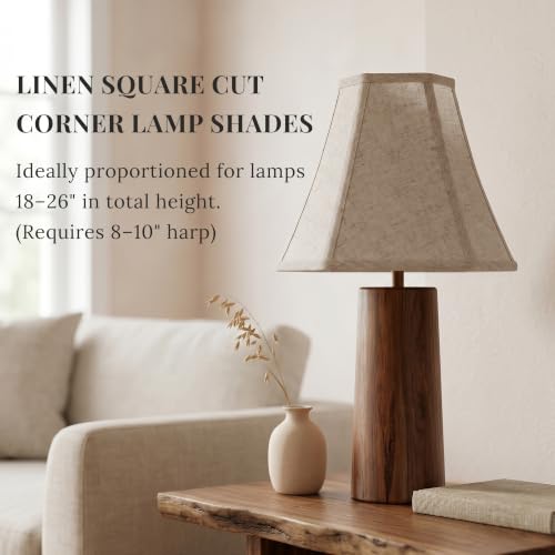 Linen Fabric Lamp Shades Set of 2 (2 Count)