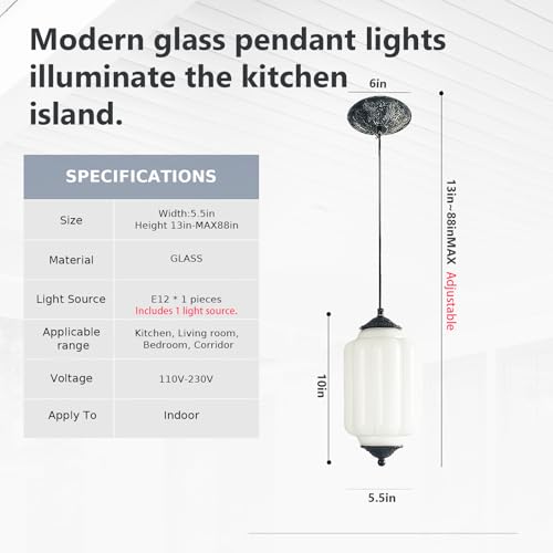 Vintage Milk Glass Pendant Lights Kitchen
