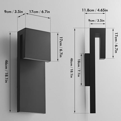 Modern Large Outdoor Wall Lights Integrated LED Outdoor Wall Sconces Lighting (2 Count)