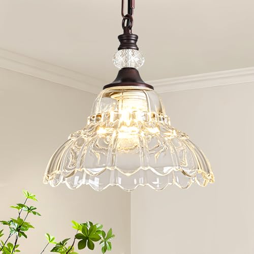 1 Piece Vintage Chandelier in Oil Rubbed Bronze Finish with Flower (1-Light / Oil Rubbed Bronze and Chain Style)