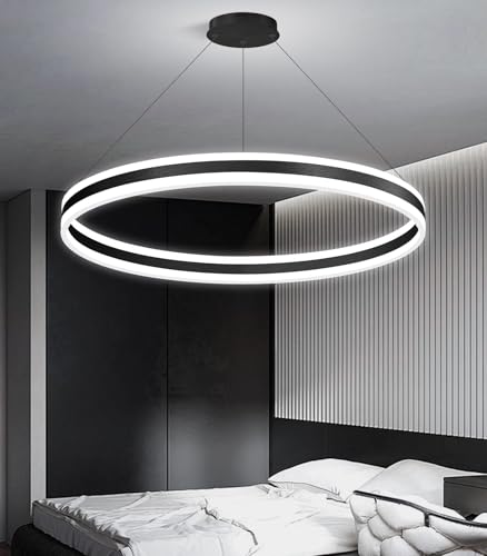 D31.5'' Modern Ring Chandelier for Dining Room LED Dimmable Pendant Lighting High Ceiling Chandelier for Living Room Foyer Bedroom Entryway 3000K