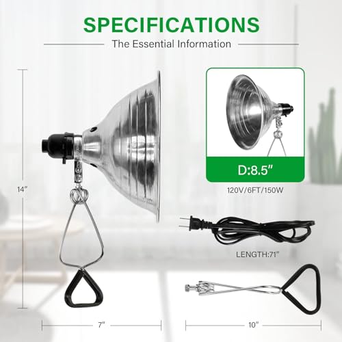 Clamp Lamp Light 150 Watt with 8.5 Inch Aluminum Reflector (4 Count)