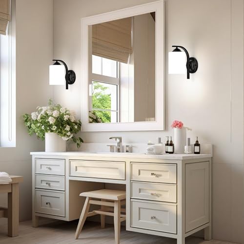 Black Wall Sconces Lights for Bathroom (2 Count)