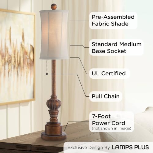 Bertie 28" Tall Buffet Table Lamps Set of 2 Bronze Warm Brown Finish (2 Count)