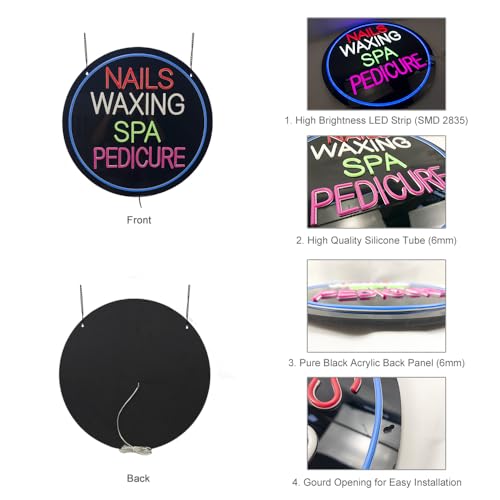 Nails Waxing Spa Pedicure Neon Sign