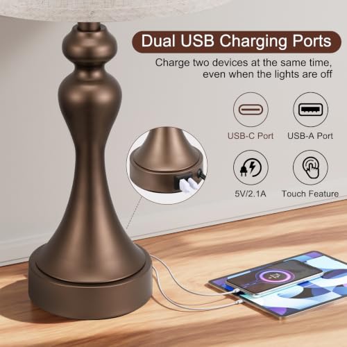 Touch Lamps for Nightstand (2 Count)