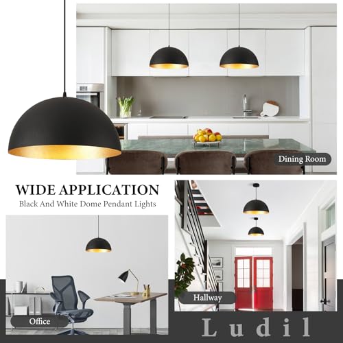 20 Inch Black and Gold Industrial Pendant Lighting for Kitchen Island