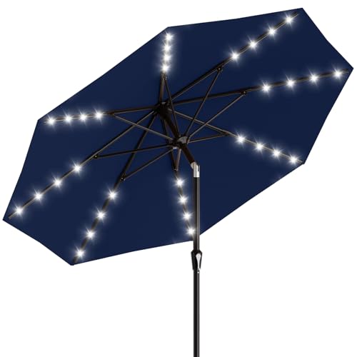 9FT Patio Umbrella with Solar Lights