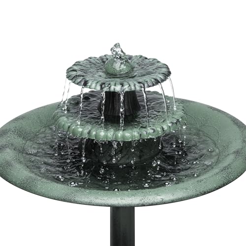 35" Tall 3 Tier Outdoor Pedestal Water Fountain