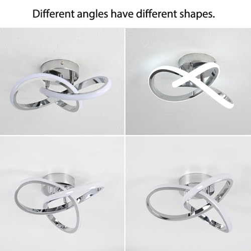 Hallway Light Acrylic Modern LED Ceiling Light Fixtures Cool White 6000K Close to Ceiling Lights for Bedroom Bathroom Kitchen Balcony Corridor Stair Aisle Curved Creative Design Celing lamp