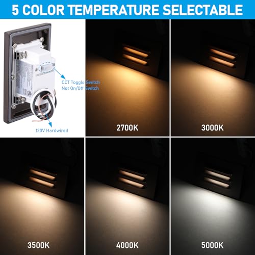 12 Pack 5CCT 120V LED Step Lights (12 Count)