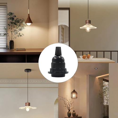 8Pcs E26 E27 Bakelite Black Medium Base Light Socket (8 Count)