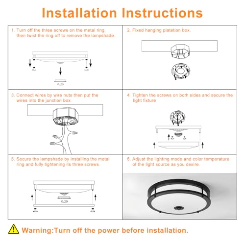 2 Pack 16IN LED Motion Sensor Outdoor Ceiling Light with Remote (2 Count)