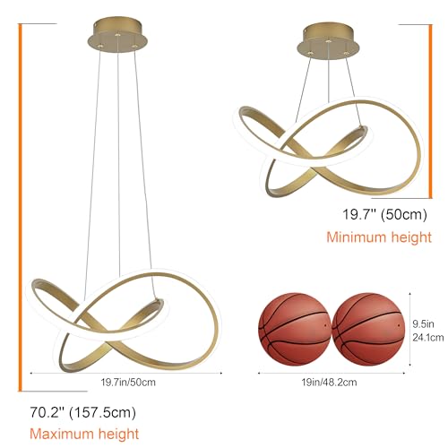 Modern LED Pendant Light with Remote & 3
