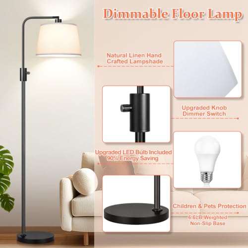 Upgraded】 Dimmable Floor Lamp