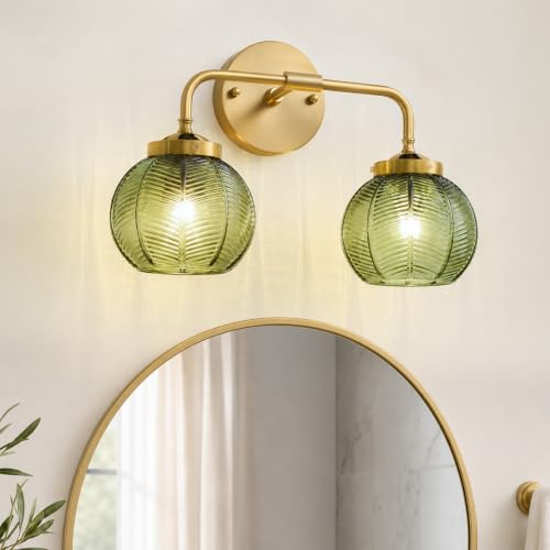 Vintage Bathroom Vanity Light Fixtures (Gold / 2-Light)