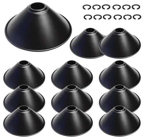 8.5" Industrial Vintage Black Iron Cone Lamp Shade (12 Count)