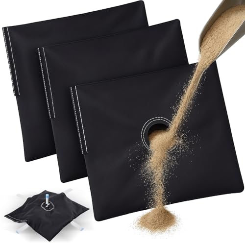 3 Pcs Sandbag Feather Flag Sand Weights Black Bag Umbrella Base