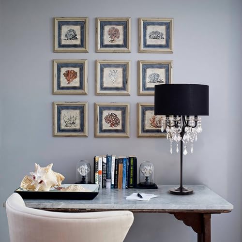 Drum Shade Black Crystal Table Lamp