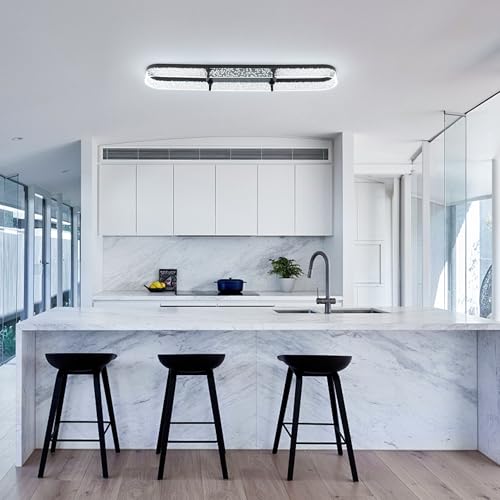 43 inch Modern Black LED Ceiling Light Fixture