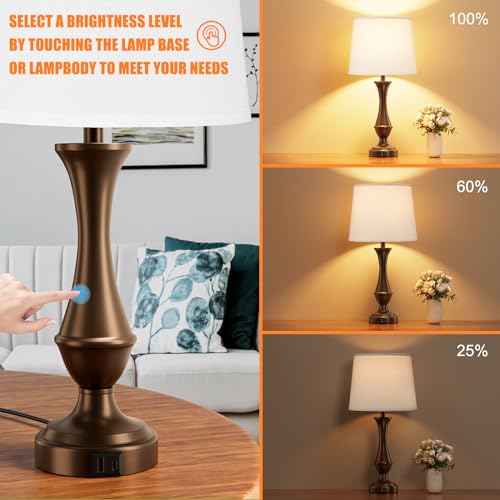 Touch Lamps for Nightstand (2 Count)