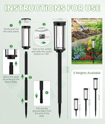 Bright Solar Pathway Lights Outdoor (8 Count)