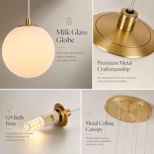 Gold Globe High Ceiling Chandelier (Gold / 5-Light)