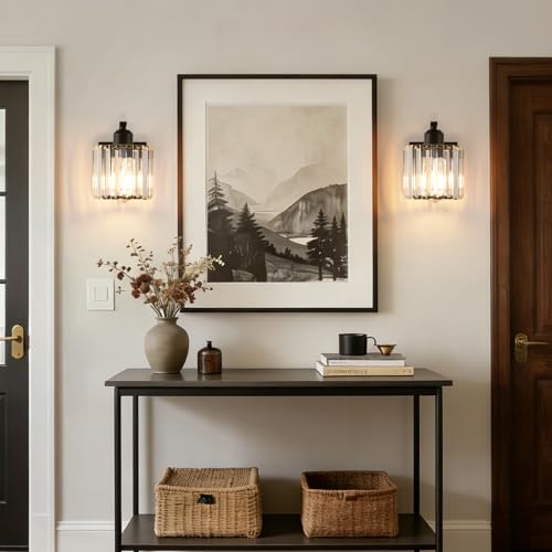 8 Inch Battery Operated Wall Sconces Set of 2 (2 Count)