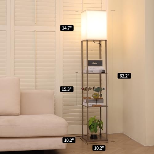 Floor Lamp with Shelves