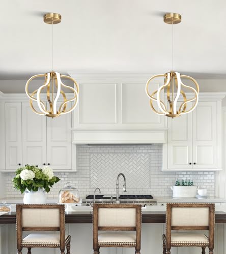 Modern Gold LED Chandelier with Remote Control (8 Count)
