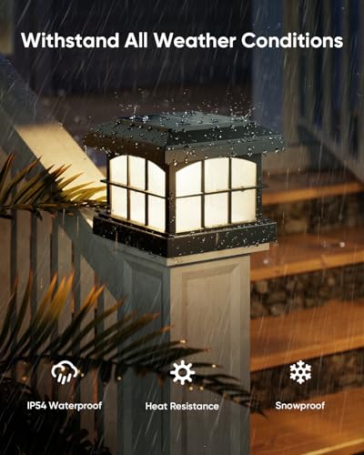 RGBCW Solar Post Cap Lights 6 (6 Count)