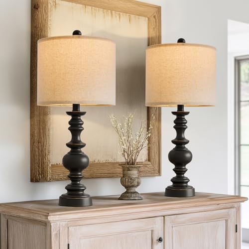 24" Traditional Farmhouse Table Lamp Set of 2 (2 Count)