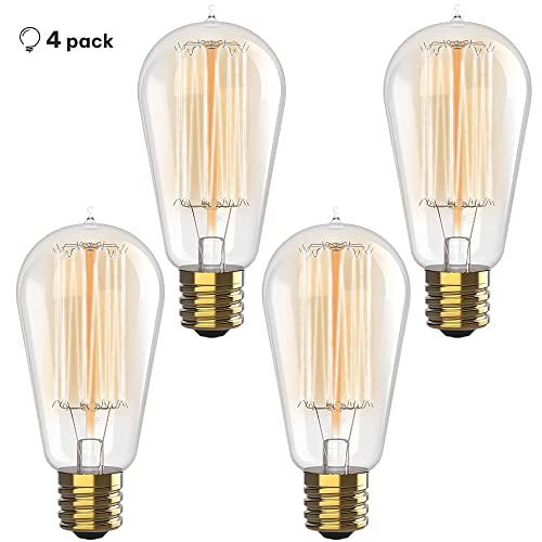 Vintage Incandescent Edison Light Bulbs 60W (4 Count)