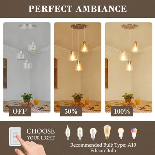 Brushed Nickel Dining Room Chandelier Light Fixture
