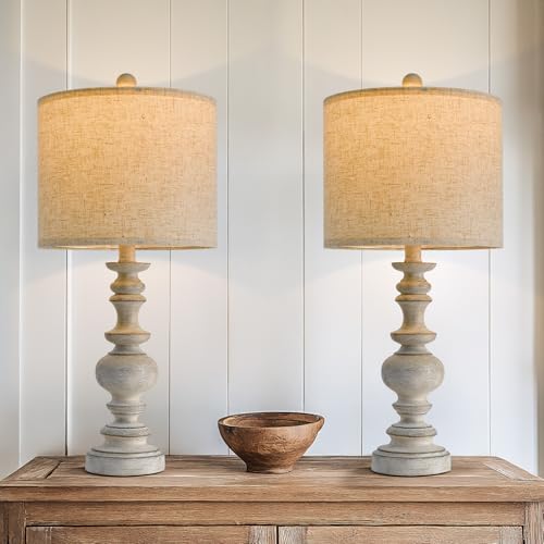 24" Farmhouse Retro Table Lamp Set of 2 (2 Count)