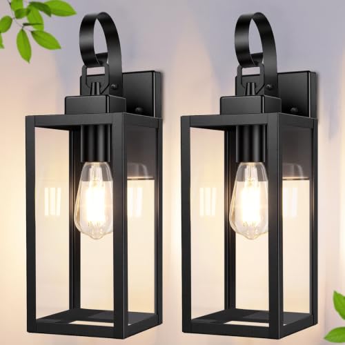 16.5" Large Outdoor Wall Light Fixtures (Black (Standard) / 16.5in)
