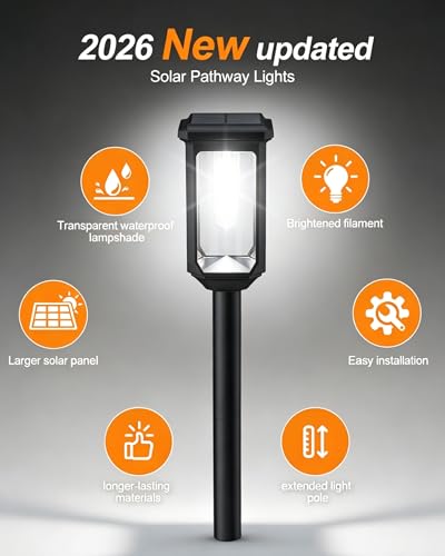 Solar Pathway Lights Outdoor 2 Pack