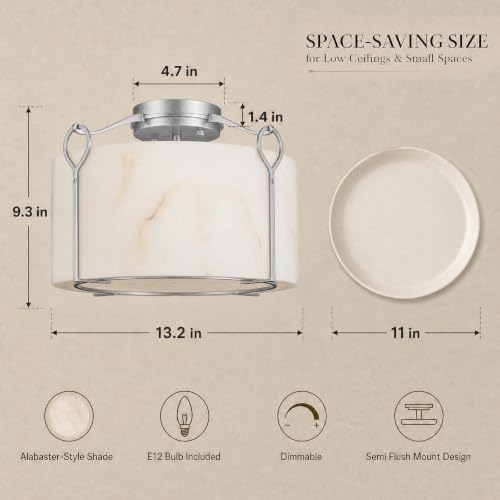 Silver Flush Mount Ceiling Light