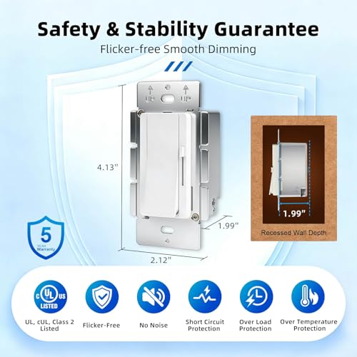 Dimmer Light Switch & 24V 60W Dimmable LED Driver 2 in 1