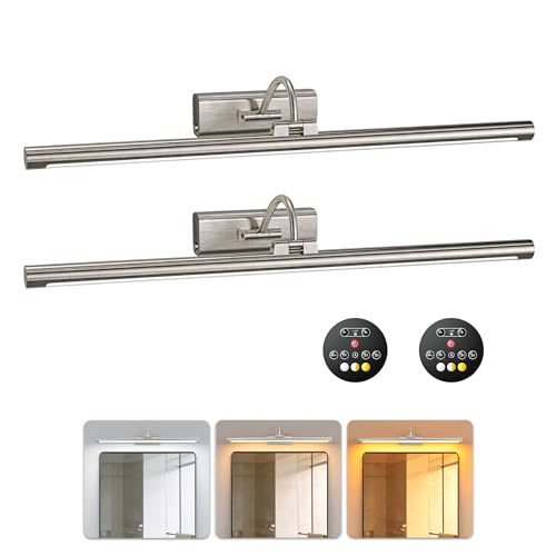 Vanity Bathroom Lights Brushed Nickel Wireless Light for Bathroom 2Pack (2 Count)