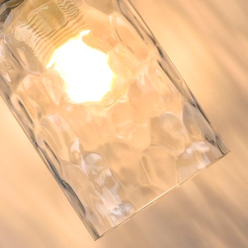 3Pcs Clear Hammered Glass Lamp Shade (3 Count)