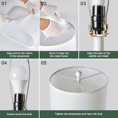 24.5”Modern Table Lamps for Living Room (2 Count)