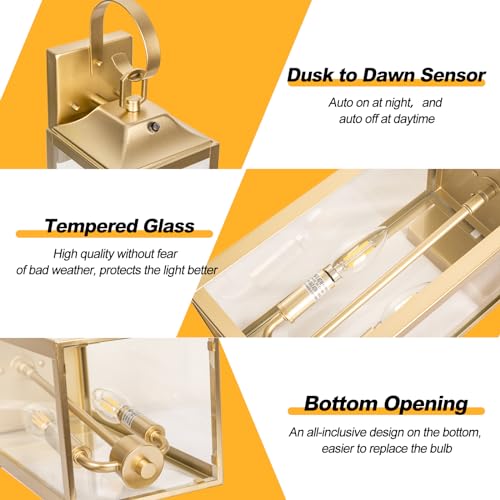 19" Dusk to Dawn Outdoor Wall Lantern 2