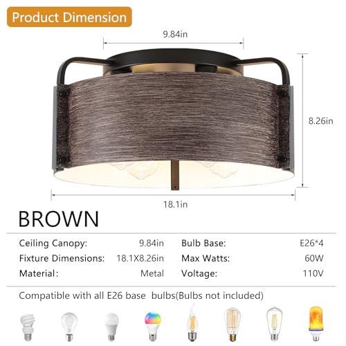 Farmhouse Flush Mount Ceiling Light