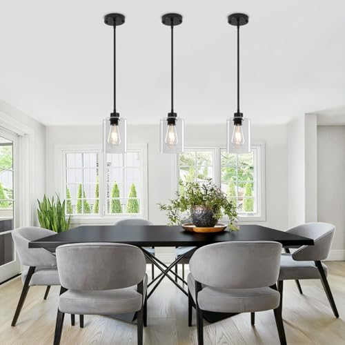 2 Pack Glass Pendant Lights Kitchen Island Modern Hanging Light Fixtures